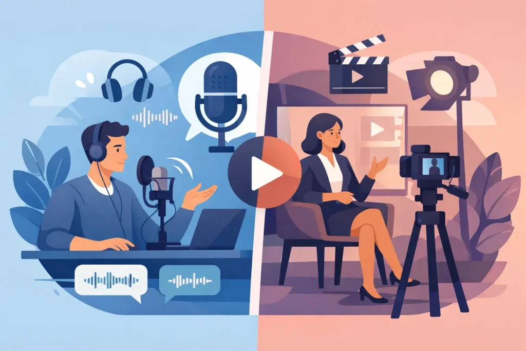 Podcast o video corporativo: qué elegir